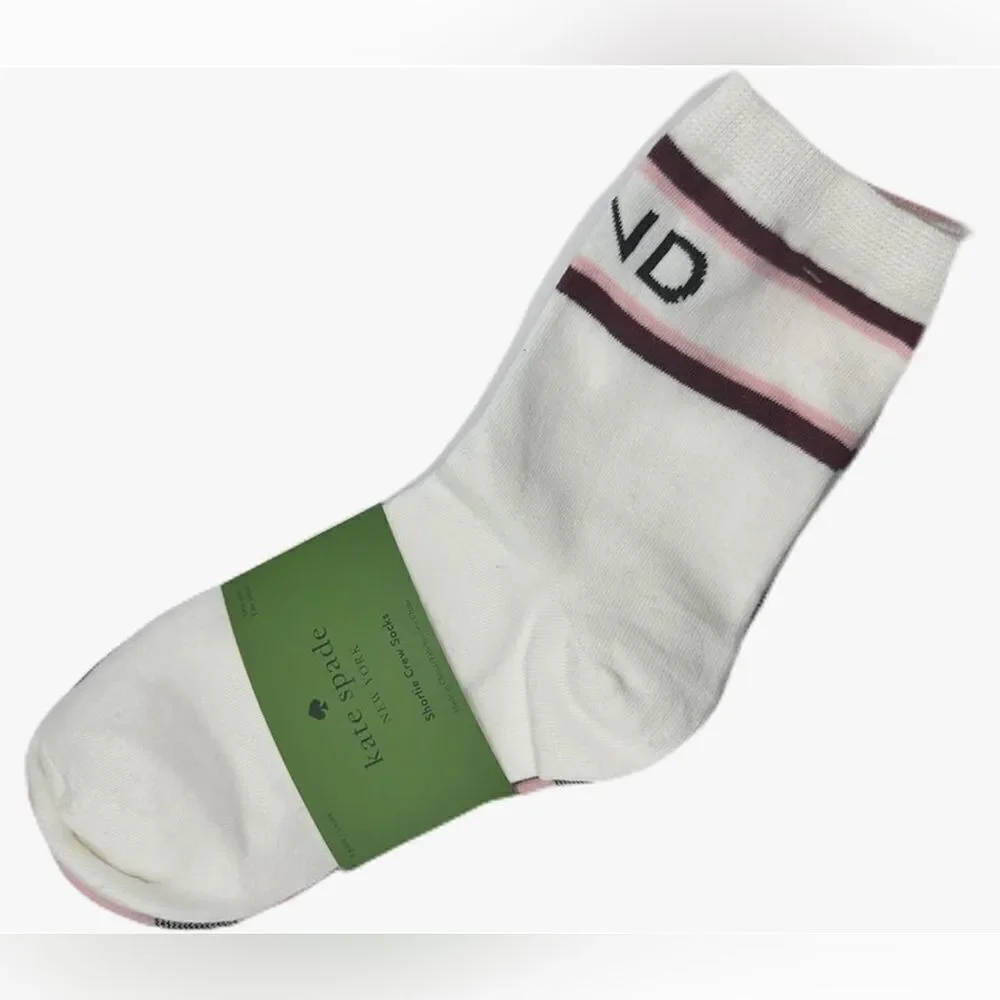 Pack of 3 Kate Spade Shortie Crew Socks Happy Theme NWT